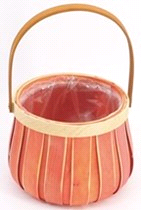 Корзина плетеная (D18*15*30см) секвойя, оранжевая, 1 шт.