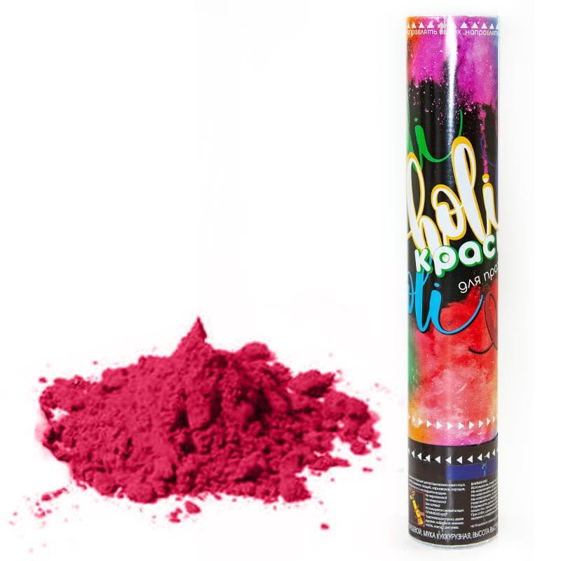 Пневмохлопушка (12"/30 см), Краска Холи, Фуше, 1 шт.