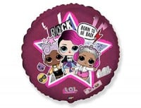 Шар (18"/45см) Круг, Куклы ЛОЛ Диско, 1шт.