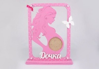 Рамка для фото УЗИ "Дочка" (21*7*30) МДФ 3мм, окраш., оформ., Розовый-белый, 1 шт.