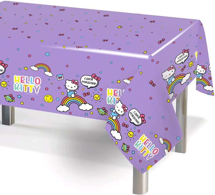 Скатерть (120*180 см), Hello Kitty, Сиреневый,  1 шт.