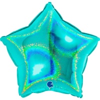 Шар (18"/46см) Звезда, Тиффани голография, 1 шт.