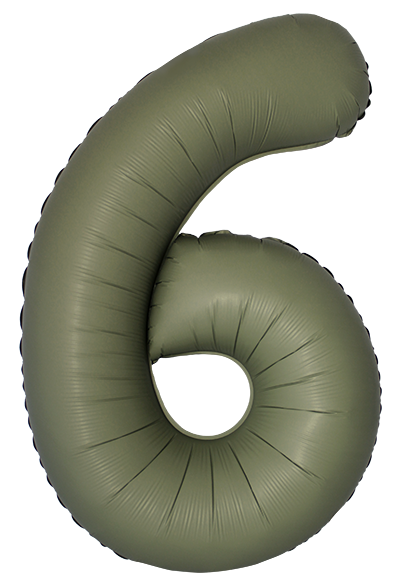 Шар (40''/102см) Цифра, 6/9 Slim, Оливковый, Матовый, 1 шт. в уп.