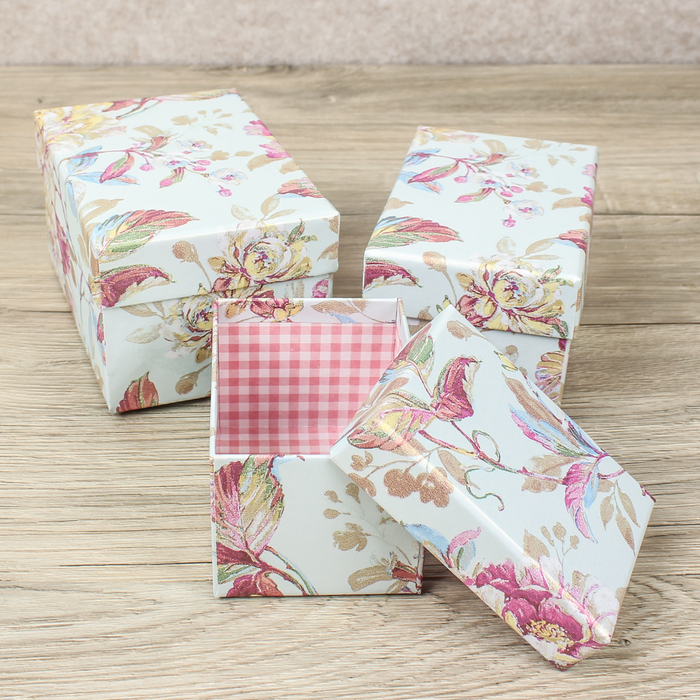 Коробка прямоугольная (14*10*8см), Цветочная фантазия, 1 шт.