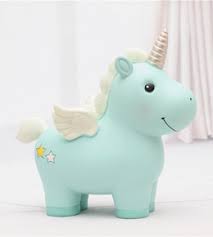 Статуэтка копилка (16х19см), "Милый единорог со звездочками" ,голубой, 1 шт.