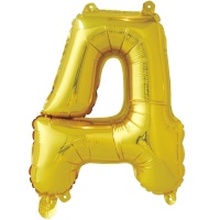 Шар с клапаном (16''/41см) Буква, Д, Золото, 1 шт.