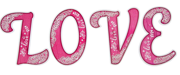 Буквы для фото (16*20 см), "LOVE", розовый, 1 шт.