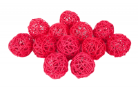 Шар из ротанга (6см), красный, 1 шт.