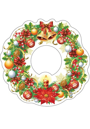 Плакат (А3), Новогодний венок, 1 шт.