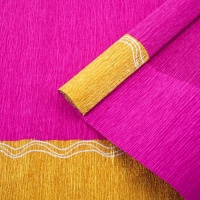 Креп для цветов (0,5*2,5м), Малиновый, с золотым верхом , 1 шт.