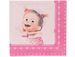 Салфетки бумажные (25см), Маша Сердца, 12 шт.