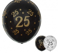 Шар (12"/30см) Цифра "25", 10 шт.