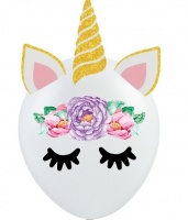 Шар (12"/30см) с наклейками "Единорожек", 1шт.