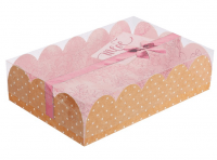 Коробка подарочная (20*30*8см), с PVC крышкой, Очарование, 1 шт.