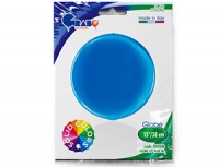 Шар (15"/38см) Сфера 3D, Синий, металлик, 1 шт.