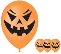 Шар (12"/30см) Страшные тыквы, пастель, 5 шт.