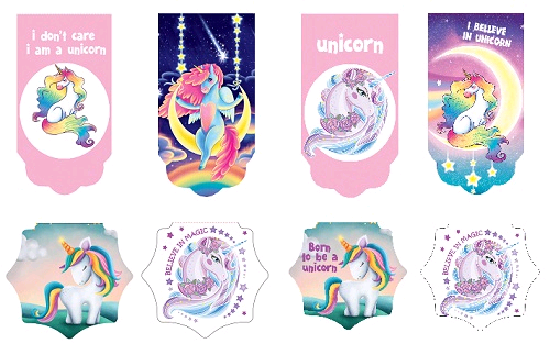Набор магнитных закладок, "Волшебные единороги", 4 шт.