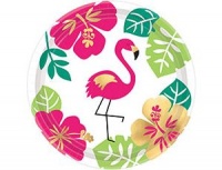 Тарелки бумажные (17см), Фламинго, 8 шт.