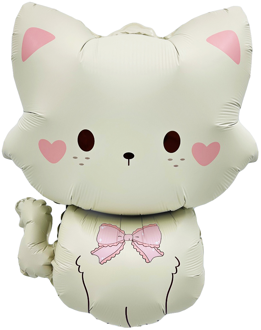 Шар (28''/71см) Фигура, Кошечка с бантиком, 1 шт.
