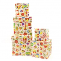 Коробка квадратная (17*17*17см), Новогодние подарки, 1 шт.