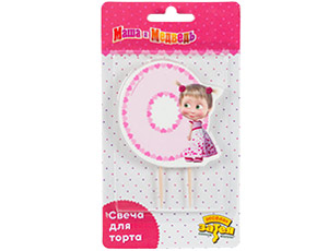 Свеча -цифра "0" Маша Сердца, 1 шт.