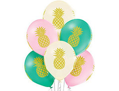 Шар (14"/35 см) Ананас, пастель, ассорти, 4ст., 25шт.