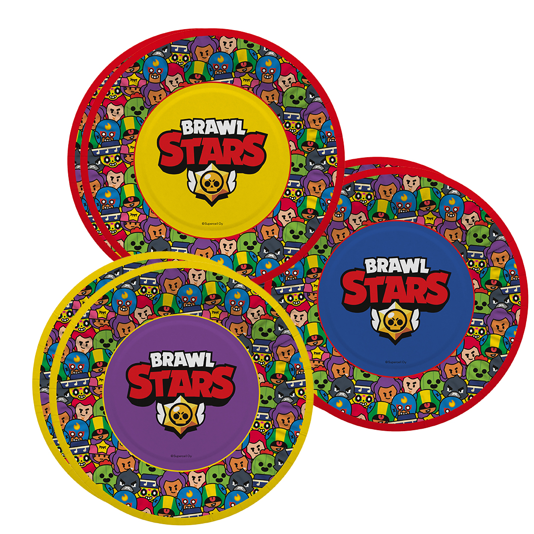 Тарелки (7''/18см) Brawl Stars, Герои, дизайн №2, 6 шт.