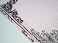 Пленка матовая (600мм), Ажур, Розовая/черная, 1 шт.