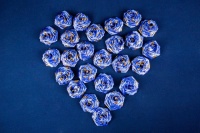 Бант "Роза" средняя с золотом (4,5см) Синий-золото, 25 шт.