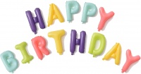 Набор шаров-букв (16''/41 см) Надпись "Happy Birthday", Макарунс, Ассорти, в упаковке 1 шт.