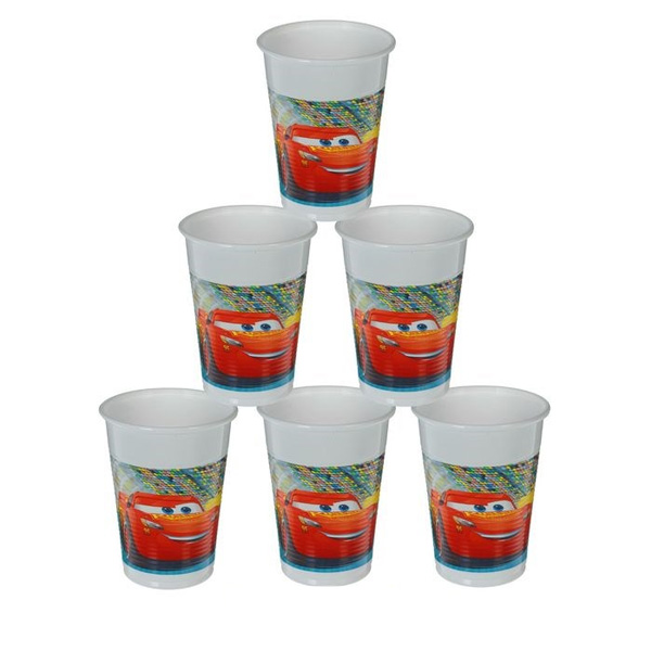 Стаканы пластиковые (200мл), Тачки 3, 8 шт.