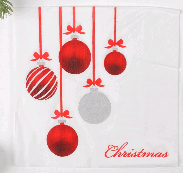 Салфетки бумажные (33*33см), "Украшения", набор 20 шт.