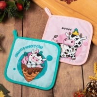 Набор прихваток "Сладкого Нового года ", 17х17см, 2 шт. 