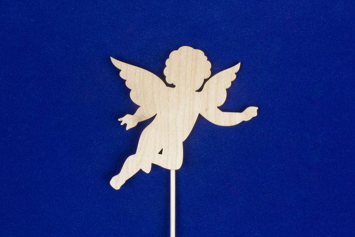 Топпер большой "Валентинки-картинки" "Ангелочек", не окраш., на палочке (10*10), 1шт.