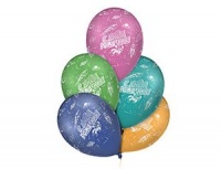 Шар (14"/35см) С ДР Космический, шелк, ассорти, 5 шт.