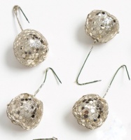 Муляж декоративный, Яблочко с блестками, светлое золото, 1 шт.