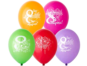 Шар (12''/30 см) 8 Марта Цветы, ассорти, пастель, 50 шт.