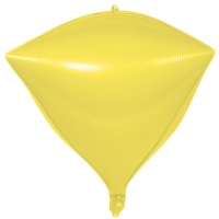 1 Шар 3D (20''/51см) Алмаз, Макарунс, Лимонно-желтый, 1 шт.