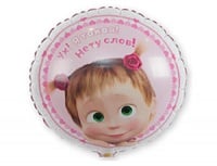 Шар (18"/46см) Круг, Маша, Сердца, 1 шт.