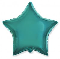 Шар (18''/46 см) Звезда, Бирюзовый, 1 шт.