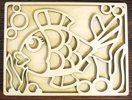 Заготовка для творчества. Рамка для пластилина "Рыбка" (19*15*0,6) Фанера 3мм, неокраш.,1 шт.