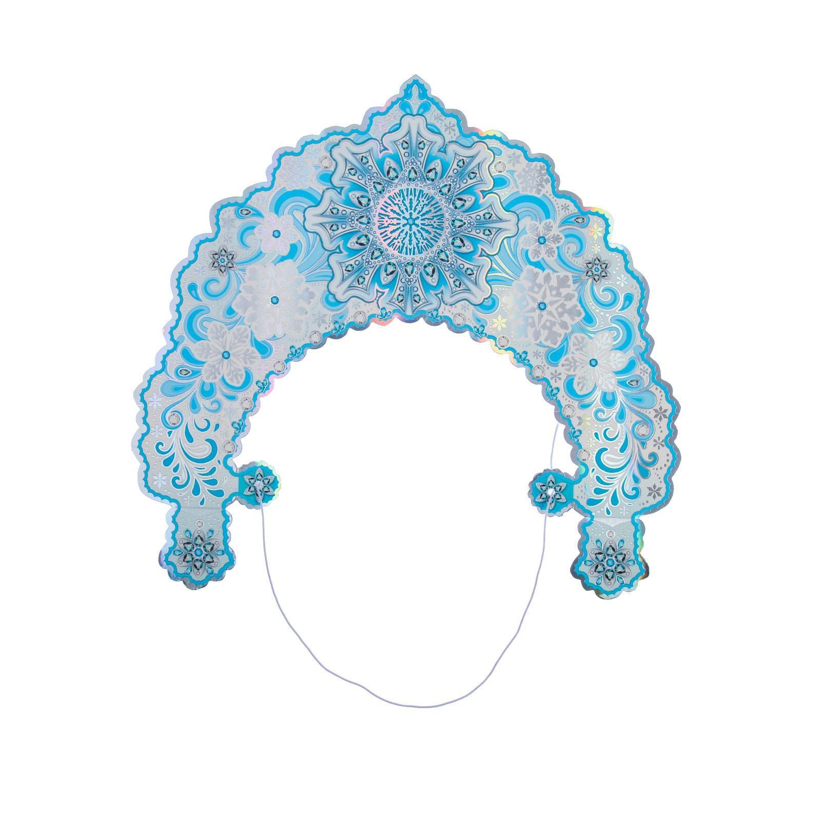 Кокошник из снежинок, тиснение фольгой, 1 шт.