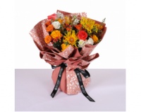 Пленка матовая двусторонняя (60см*5м) Разводы, пудра(015), 1 шт.