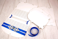 Семейный банк БЕЗ СБОРКИ (23,5*17*20 см), "Прага", МДФ 3мм, окрашен., оформл., Белый-синий, 1 шт.