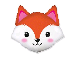 Шар (25"/63 см) Фигура, Голова Лисы, 1 шт.