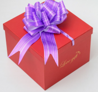 Бант-шар (7см) тонкие полосы, сиреневый, 5 шт.