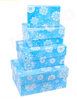 Коробка прямоугольная "Снежинки" (11х7х6см), 1 шт.