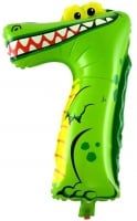 Шар с клапаном (16''/41см) Цифра, 7 Крокодил, 1 шт.