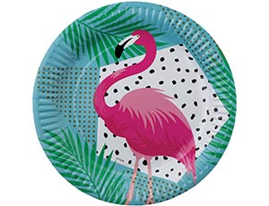 Тарелки бумажные Фламинго (17см), 6 шт.