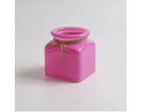 Ваза (Н10см) Квадрато, Маджента с лентой, 1 шт.